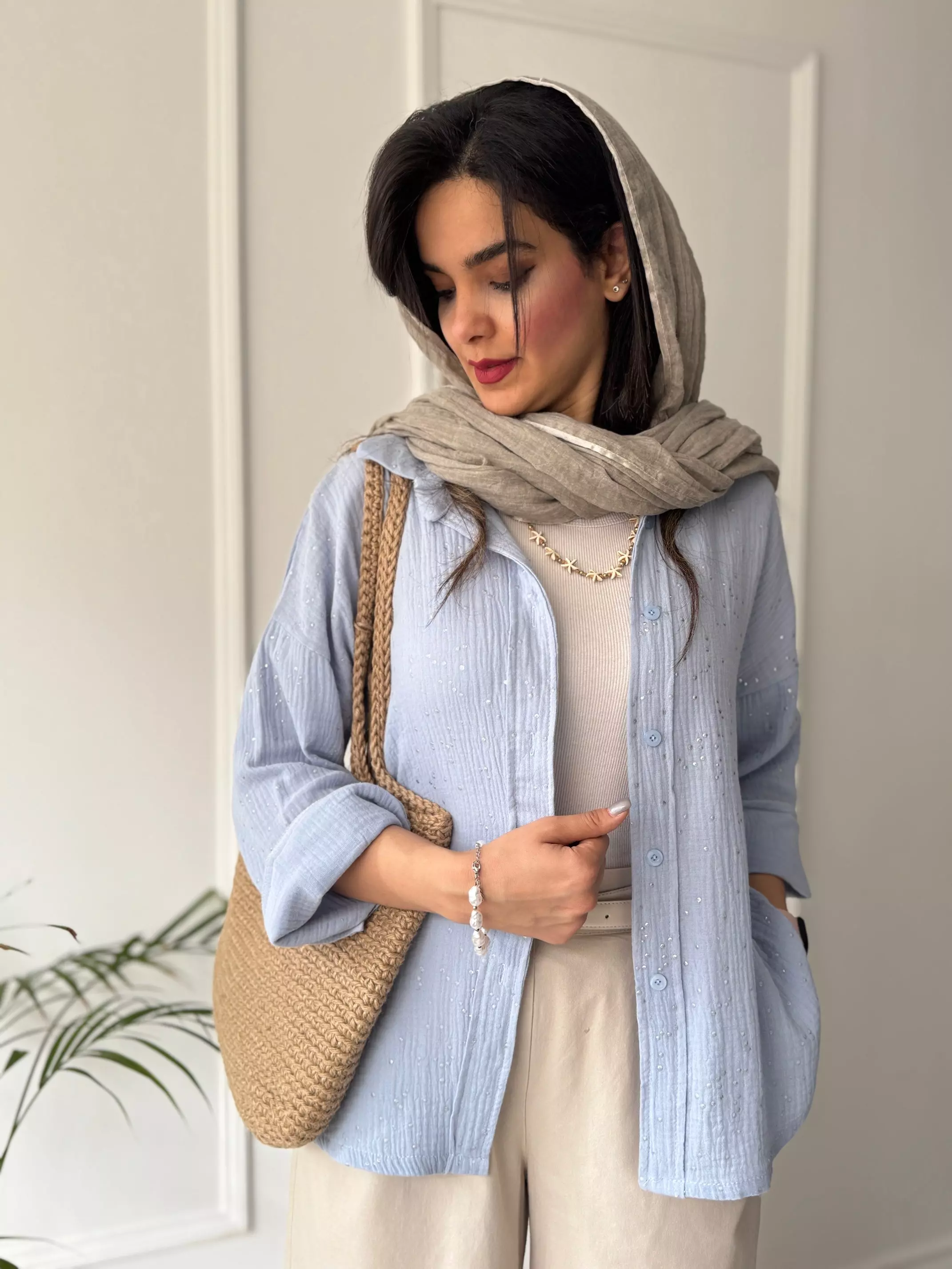 مانتو شومیزی پاستیلی میلانی